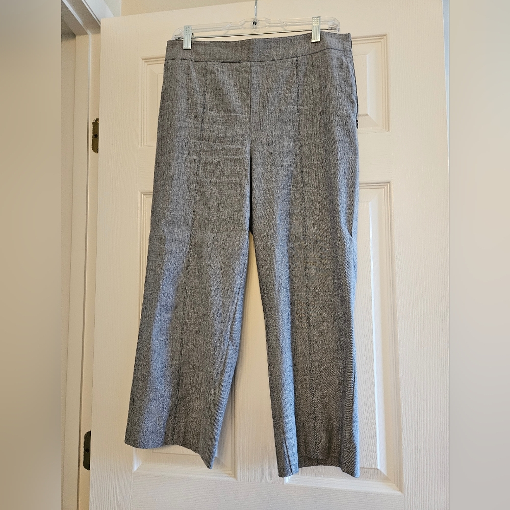 ANN TAYLOR Women's Blue Crop Linen Pant